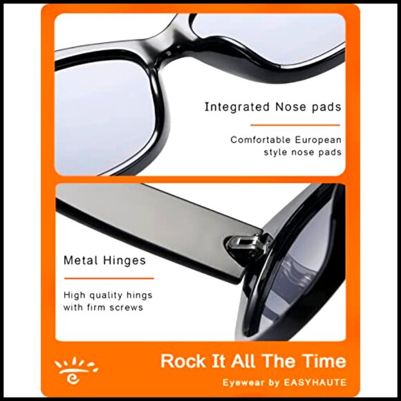 Retro Cat Eye Sunglasses UV400 Protection Lightweight Plastic Frame main image 5